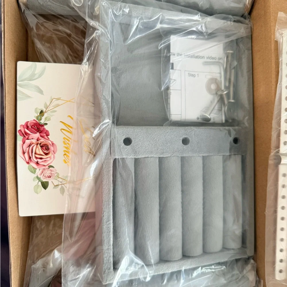 Gray Velvet Bracelet Holder Jewelry Organizer